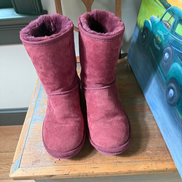 L.L. Bean Wicked Good Shearling Boots Size 7 Short Purple Cozy - Picture 3 of 7